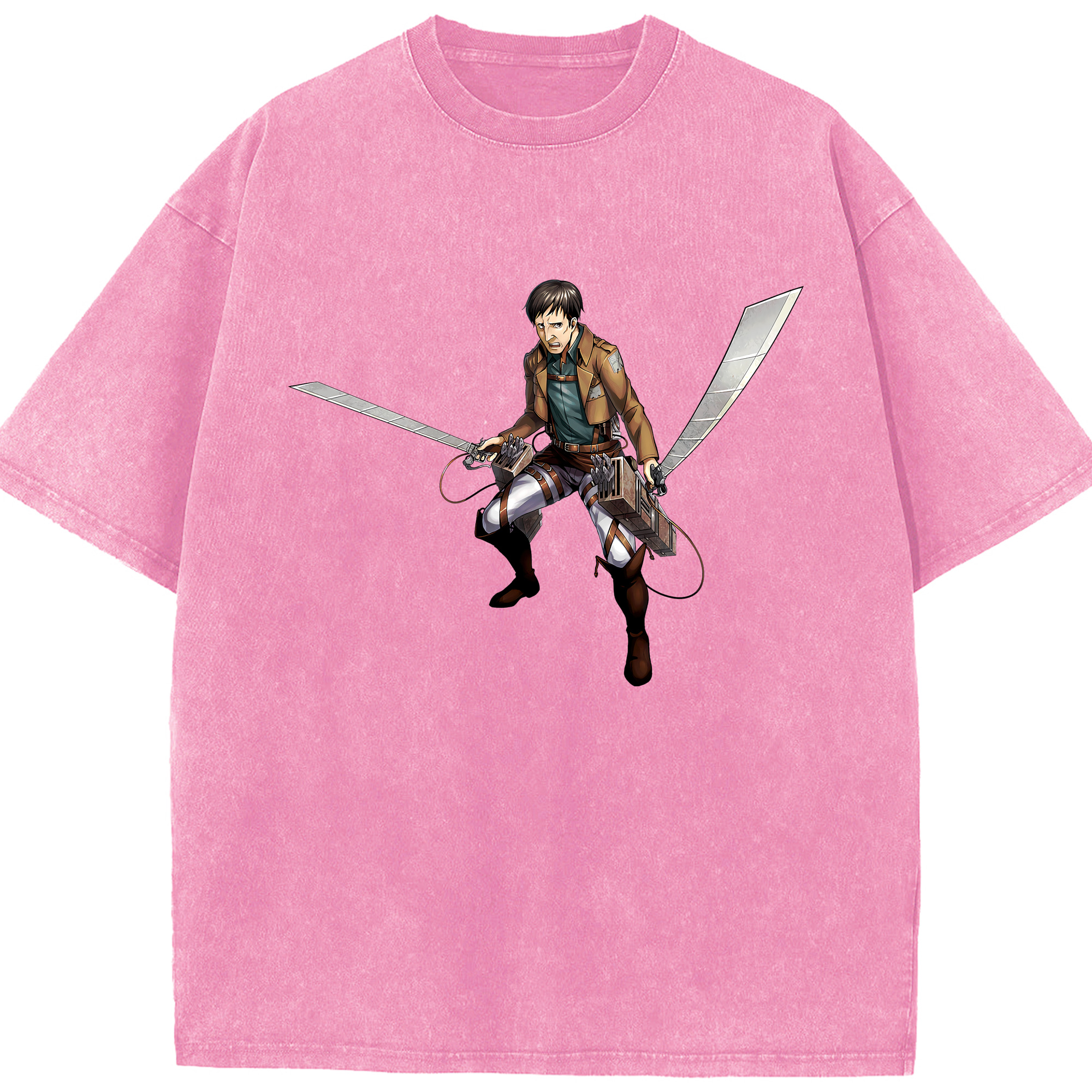 （画像用） 進撃の巨人 Attack on Titan 綿100% ヴィンテージ風 半袖Tシャツ（フロントプリント）